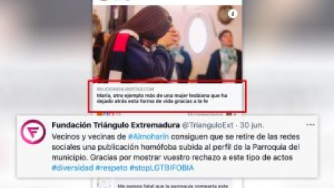 Críticas a una parroquia extremeña por un post sobre una "mujer lesbiana que ha dejado atrás esta forma de vida"