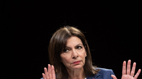 Anne Hidalgo, durante un mitin en Rennes el pasado 11 de marzo de 2022.