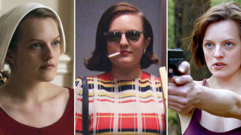 Elisabeth Moss en las series(de izquierda a derecha) 'The Handmaid's Tale', 'Mad Men' y ' The Top Of The Lake'