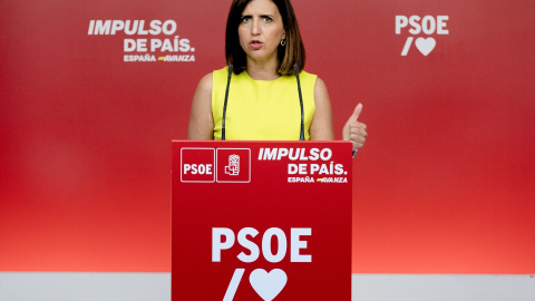 La portavoz de la Ejecutiva del PSOE, Esther Peña, en una imagen de archivo en Ferraz.