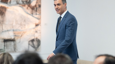 Foto de archivo del presidente del Gobierno, Pedro Sánchez, en una comparecencia en el Palacio de la Moncloa, Madrid.