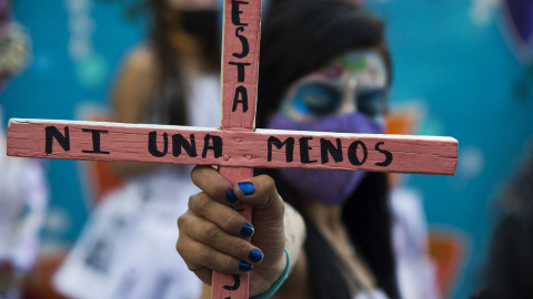 12/4/22-Una mujer durante una manifestación feminista en Ciudad de México, a 25 de noviembre de 2021.