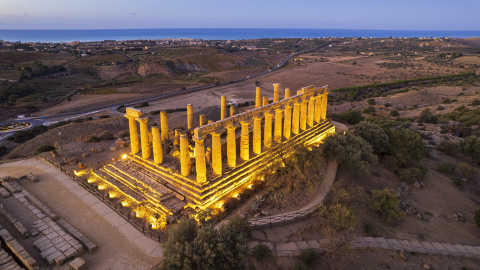 Foto de archivo del Valle de los Templos, uno de los monumentos más icónicos de la ciudad siciliana de Agrigento.