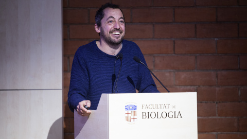 Jofre Carnicer durant la presentació de l'informe de l'IPCC.