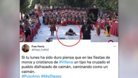 El caimán humano del desfile de Moros y Cristianos de Villena que ha maravillado en las redes: "Me acabas de petar la cabeza"