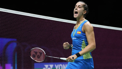 La española Carolina Marín conquista su tercer título mundial./EFE