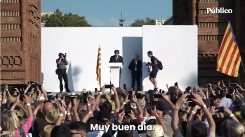 Puigdemont regresa a Catalunya siete años después: "Hoy hemos venido para recordarle a los represores que todavía estamos aquí"