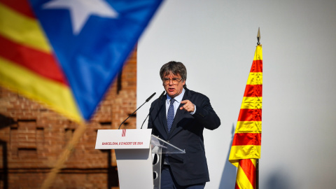 L'expresident Carles Puigdemont en la seva reaparició a Catalunya