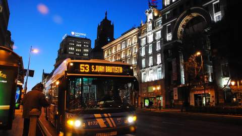 Autobús de la línea 53, en servicio nocturno | Ayuntamiento de Madrid.