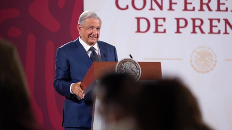 21/04/2022. El presidente mexicano, Manuel López Obrador, durante una rueda de prensa, a 18 de abril del 2022.