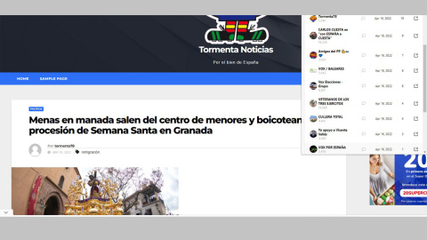 Captura de la publicación de Tormenta Noticias y páginas de Facebook que la compartieron.