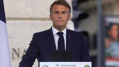 26/08/2024 El presidente francés, Emmanuel Macron, durante el acto de conmemoración de la Liberación de París. Foto de archivo.