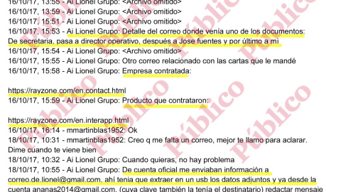 Chat de WhatsApp en el que el agente 'Lionel' explica cómo se ejecutó la ocultación de la negociación con Matan Caspy