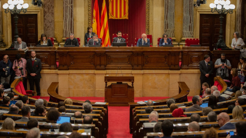 El ple del Parlament on s'ha votat la resposta a la sentència de l'1-O. EUROPA PRESS / DAVID ZORRAKINO