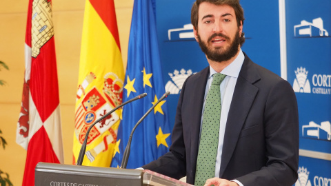 05/04/2022-El candidato de Vox a la presidencia de las Cortes de Castilla y León, Juan García-Gallardo, en las Cortes de Castilla y León, el 23 de febrero, en Valladolid (Castilla y León)