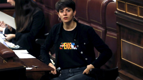 03/12/2019.- La diputada de ERC Marta Rosique, la más joven de la Mesa de Edad del Congreso y encargada de leer el decreto de Constitución de las Cortes, en el hemiciclo durante la sesión constitutiva del Congreso. EFE/Ballesteros