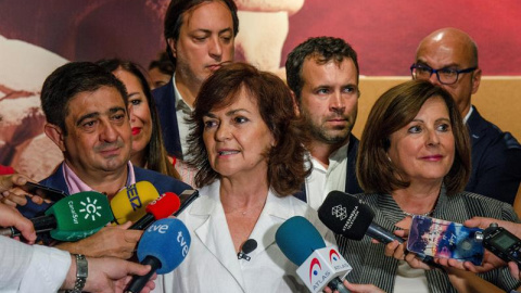 Carmen Calvo durante la visita al Museo Íbero de Jaén | EFE