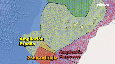 El conflicto de la delimitación de aguas entre España y Marruecos en mapas