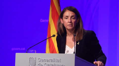 Meritxell Budó, consellera de Presidència, durant la seva compareixença després de la reunió del Govern. Generalitat de Catalunya