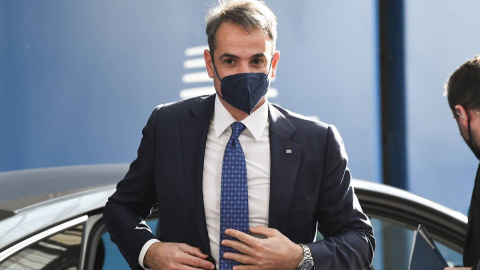 05/05/2022. El primer ministro griego, Kyriakos Mitsotakis, en su llegada a una reunión del Consejo Europeo.