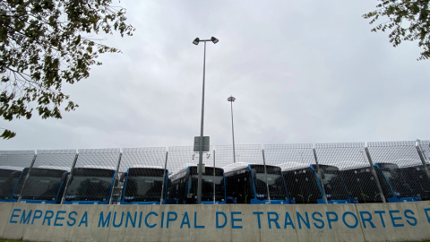 Cocheras de los autobuses de la EMT de Madrid. E.P./Eduardo Parra