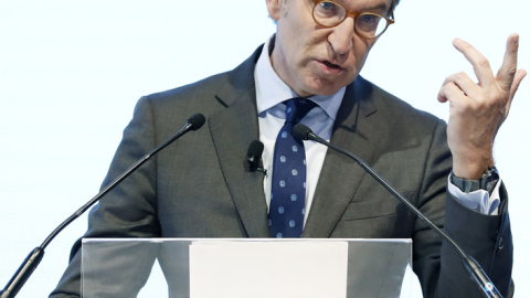 El presidente del PP, Alberto Núñez Feijóo, durante su participación en la tercera y última jornada de la Reunión del Cercle Economía, a 6 de mayo de 2022.