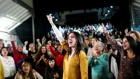 Irene Montero durante el acto feminista 'La vida, en el centro' / Daniel Gago - Podemos