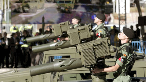 El Ejército de Tierra en el desfile de la Fiesta Nacional.- EFE