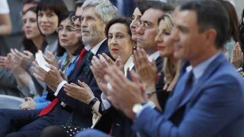 09/05/2022.- (De izq a der) El ministro de Inclusión, Seguridad Social y Migraciones, José Luis Escrivá; la ministra de Igualdad, Irene Montero; la de Ciencia e Innovación, Diana Morant; la de Sanidad, Carolina Darias; el de Presidencia, Relaciones co