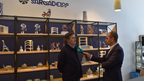 El propietario y accionista mayoritario de Sargadelos, Segismundo García, en unas declaraciones durante la inauguración de una tienda de la marca gallega en Madrid.