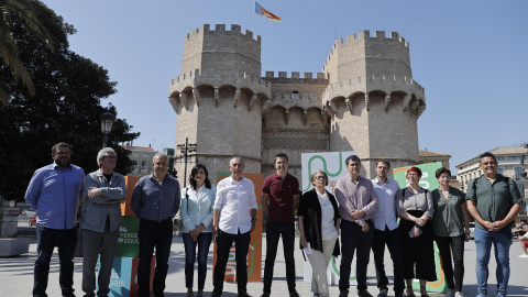 Compromís, Más País, Més por Mallorca, Verdes Equo y la Chunta Aragonesista firman el "Acuerdo del Turia" este lunes 9 de mayo de 2022.