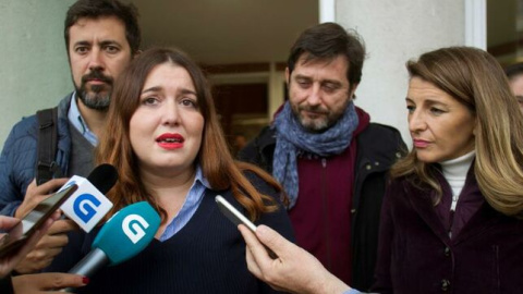 La exdiputada Ángela Rodríguez, investigada por los altercados durante la manifestación que los trabajadores de Alcoa realizaron ante el Congreso el pasado 28 de marzo. EFE