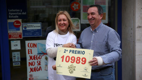 La administración número 31 de Madrid (Felix Boix, 4), con 102 series del número 10.989, agraciado con el segundo premio del Sorteo. /EFE