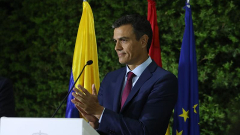 El presidente del Gobierno de España, Pedro Sánchez, en Bogotá, Colombia. / EFE