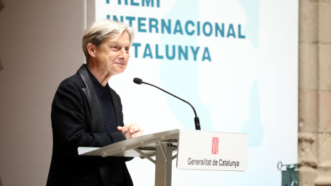 Judith Butler, Premi Internacional Catalunya, durant el seu discurs després de rebre el guardó.