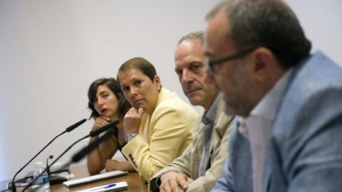 Los representantes de los cuatro partidos que gobiernan en Navarra | Foto: EFE