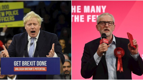 Los dos favoritos en las elecciones de Reino Unido: Boris Johnson y Jeremy Corbyn