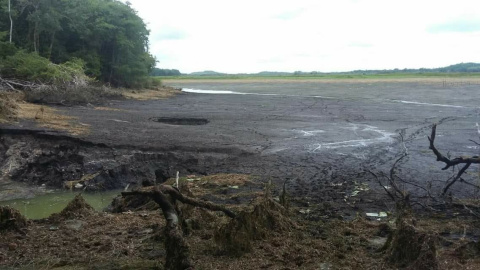 Imagen de la laguna después del desastre. | Twitter de Fernando Zelaya Espinoza