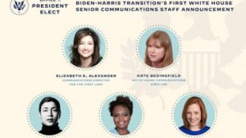 Biden y Harris eligen un equipo de comunicación integrado por primera vez sólo por mujeres