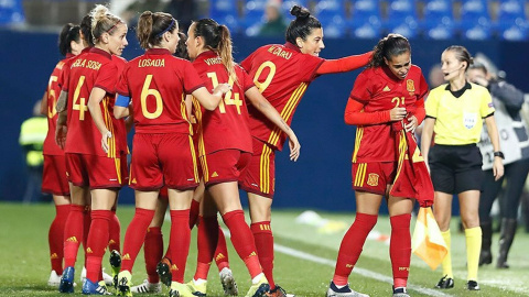 La selección española de fútbol femenino arranca el mundial de Francia/. Twitter @mariona8co