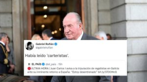 La 'confusión' de Gabriel Rufián con un titular sobre Juan Carlos I: "Había leído 'carteristas'"