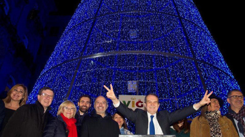 Abel Caballero, en el encendido de las luces de Navidad de 2019. (EFE)