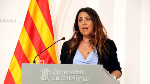 La portaveu del Govern, Patrícia Plaja, durant una roda de premsa.