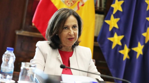 La ministra de Defensa en funciones, Margarita Robles, durante la recepción a los Jefes de las misiones internacionales en las que participa España.Jesús Hellín - Europa Press