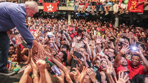 Lula Da Silva en un acto de campaña.