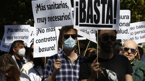 Médicos de hospitales durante una manifestación en Madrid, a 10 de mayo de 2022.