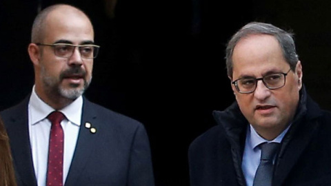 El conseller de Interior, Miquel Buch, y el president de la Generalitat, Quim Torra, en una foto de archivo. / EFE