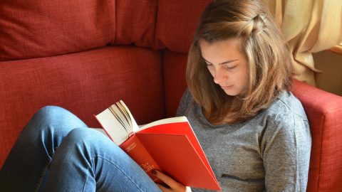 Una chica adolescente leyendo un libro / Pixabay