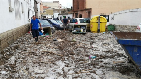 Cebolla (Toledo) sufre una riada histórica con calles anegadas y casas inundadas./EUROPA PRESS