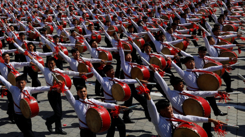 Corea del Norte celebra su 70 aniversario con un desfile en el que no exhiben misiles intercontinentales | Reuters/ Danish Siddiqui